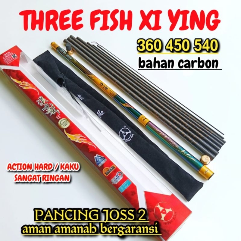 Joran tegek kaku ringan threefish xi ying 360 450 540 bahan carbon kaku ringan kuat