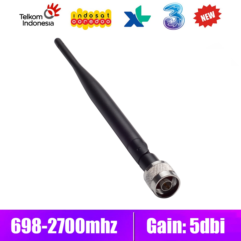 Booster Sinyal Ponsel Repeater sinyal 698-2700MHz 2G 3G 4G N antena pria Antena penguat repeater 4G 