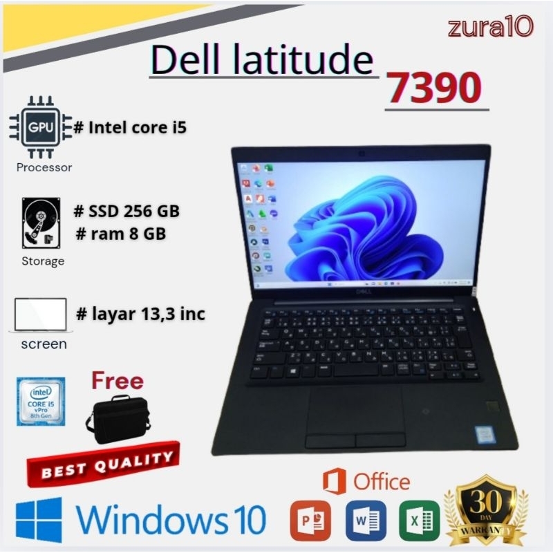 Dell latitude 7390 i5 gen 8 || ram 8 GB || SSD 256 GB