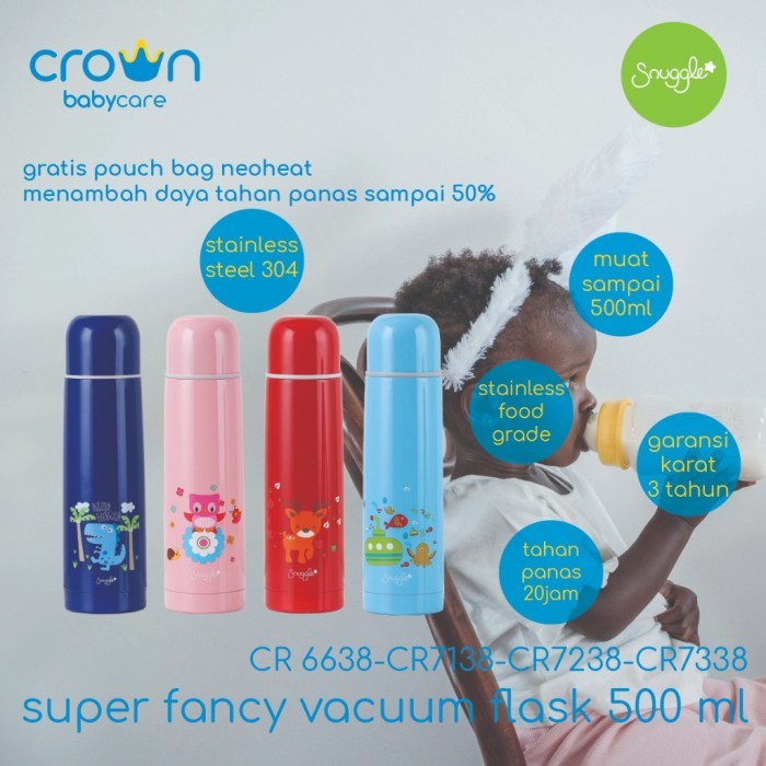 Crown Easy Travel Food Jar Thermos Vacuum Flask -Termos Makan Air Panas 500ml Lunch Jar