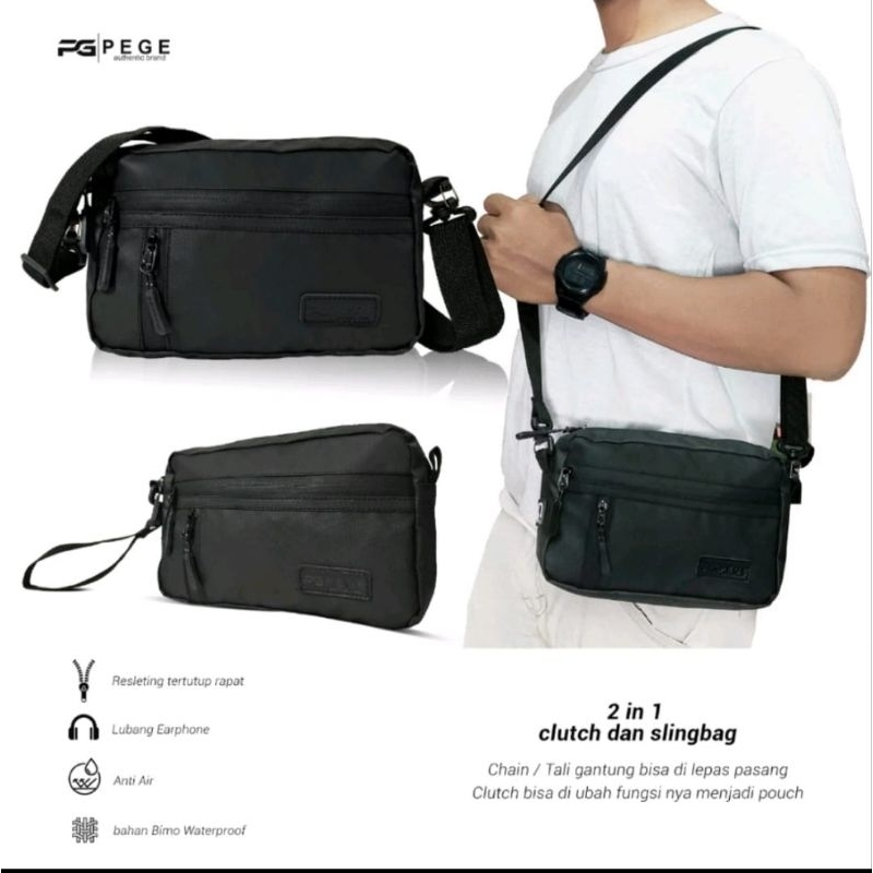 Clutch Pria Hand Bag Pria Wanita AREI Anti Air Pouch Tas Tangan Tas Selempang Pria Rei Noris Waterpr