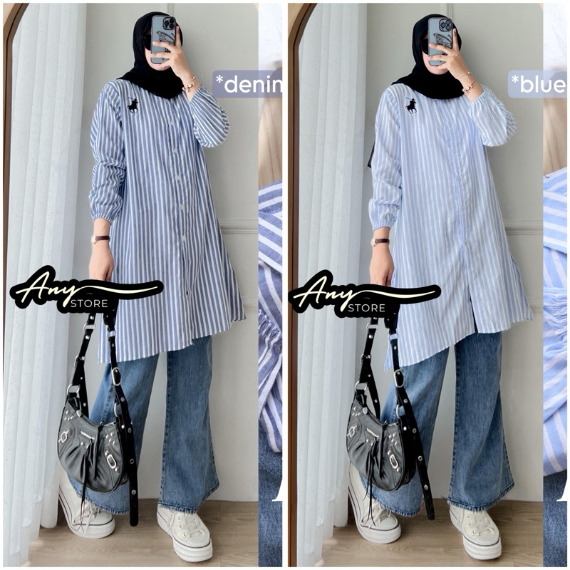 NEW HERSE ULITA KAREA SET SETELAN TUNIK SALUR KULOT JEANS ONESET WANITA KEKINIAN