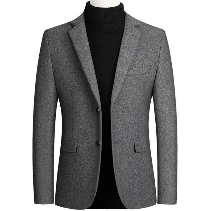 Jas Slimfit pria bahan wol-jas blazer wol pria terbaru-Jas pria wol Stretch murah berkualitas