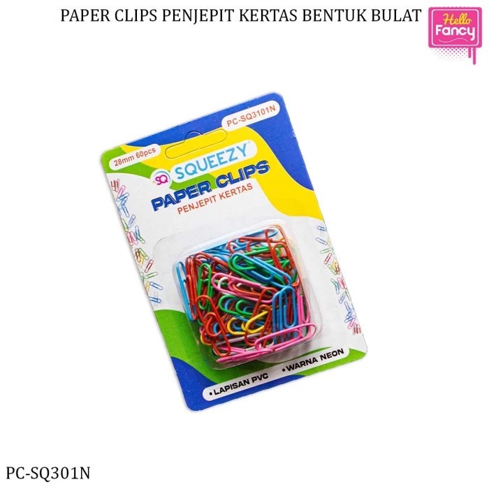 

PAPER CLIPS SQUEEZY / PENJEPIT KERTAS 1BOX ISI 60 PCS