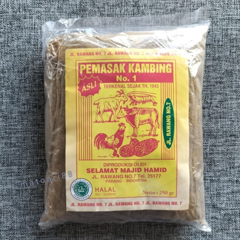 

Bumbu PEMASAK KAMBING asli SELAMAT MAJID HAMID 250gr Padang Minang
