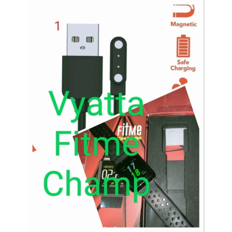 Vyatta Fitme Champ Smart Watch Kabel Charger Smartwatch Vyatta Fitme Champ Magnetic 2 Pin