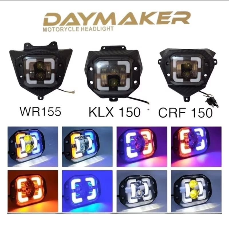 lampu depan klx bf s crf wr daymaker casing almu set cover carbon pnp headlamp daymaker klx crf wr d