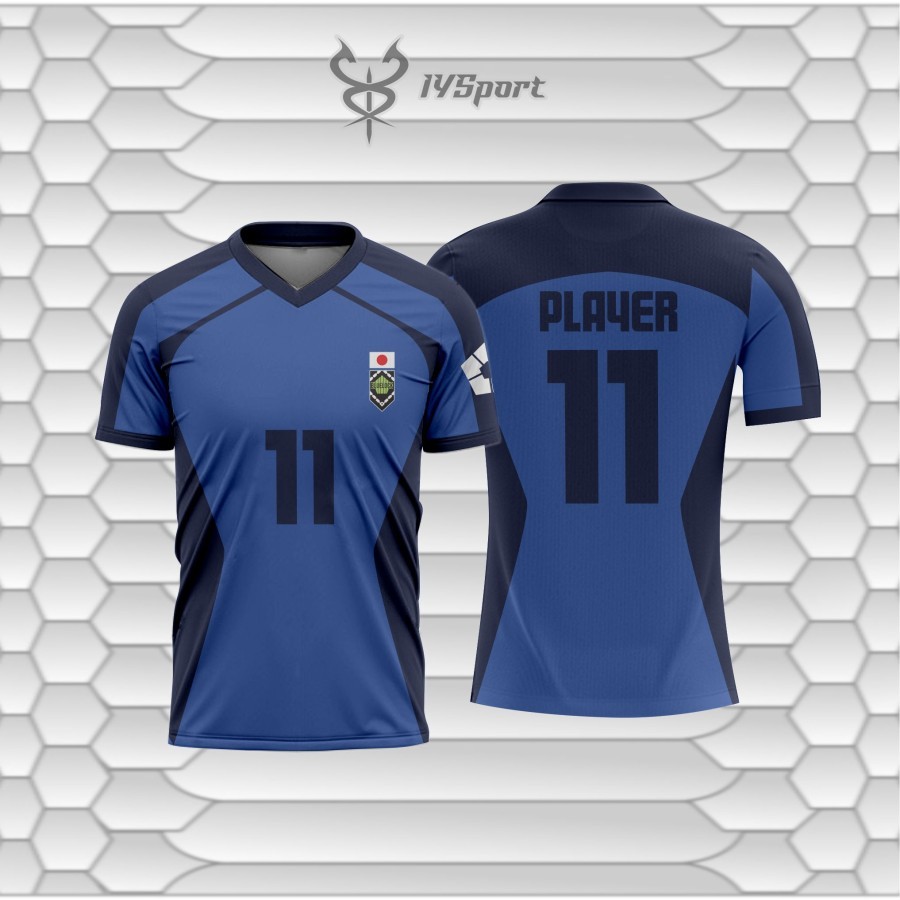 Jersey Anime Blue Lock Cosplay Bola Manga, Blue Lock Eleven Team Custom Nama Dan Nomor