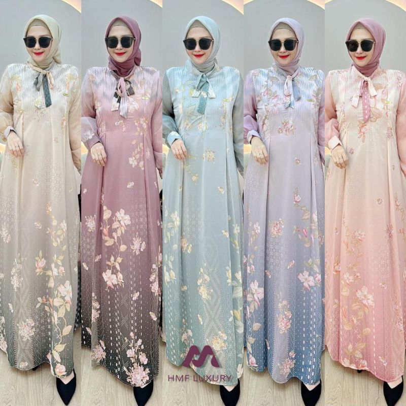 Gamis Becca Dress By Hmf Luxury / Gamis Original / Gamis Motif / Gamis Terbaru