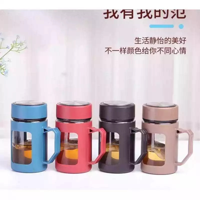 Gelas Kaca Gagang/ Gelas Shell 500 ML Warna Gelap/ Warna Terang Tanpa Kemasan