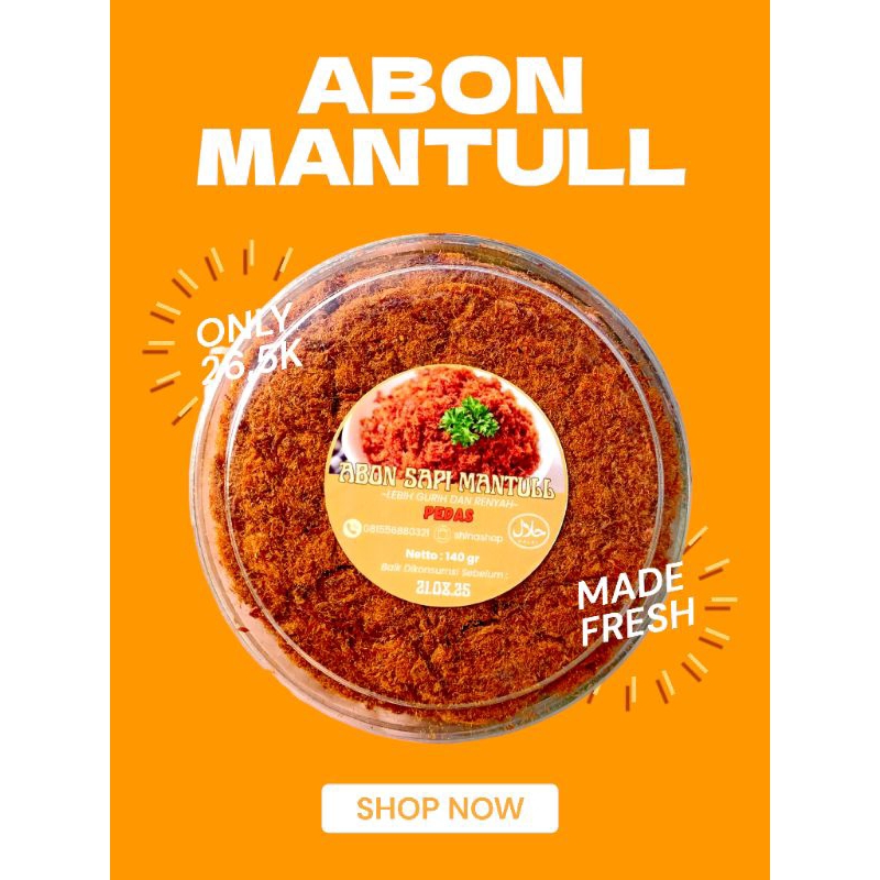 

ABON MANTULL TOPLES 140gr - Siap Saji Tanpa Pengawet