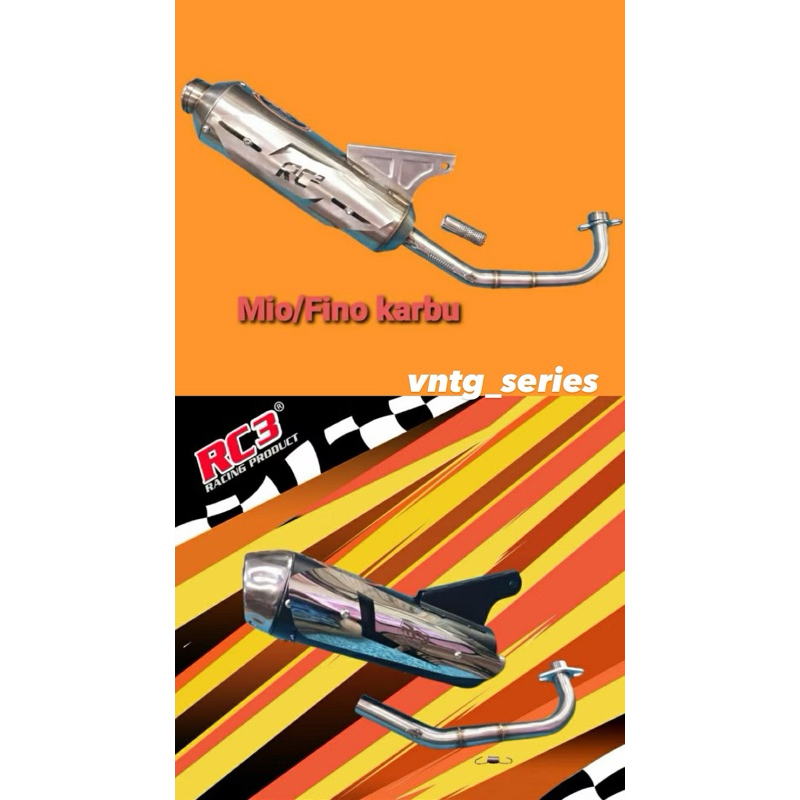 KNALPOT YAMAHA MIO KARBU MERK RC3 KNALPOT MATIC STANDAR RACING RC3