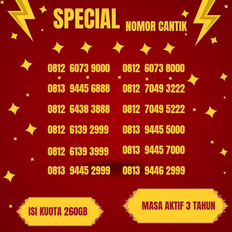 Kartu Telkomsel Cantik isi kuota 260gb (1tahun). masa aktif kartu 3 tahun. Murah