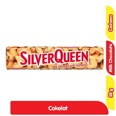 

SilverQueen Milk Chocolate with Cashew 55 Gr 55Gr Cokelat Susu Batang