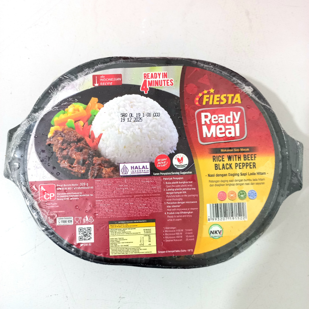 

Fiesta RM Beef Blackpepper with Rice 320g - Nasi dengan Daging Sapi Lada Hitam