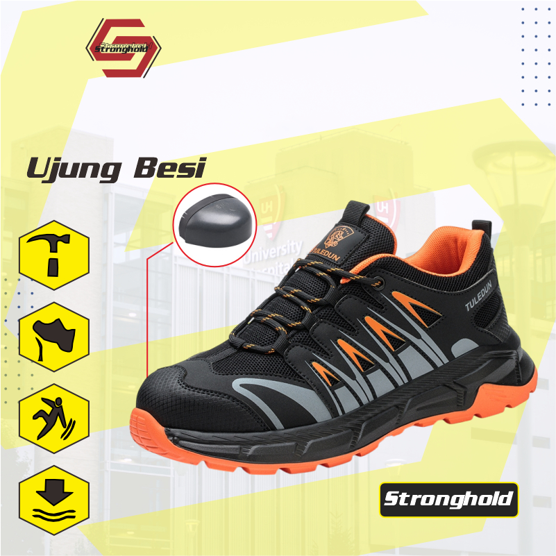 [Diskon] Sepatu Safety Sport New Original By Tuledun Persian Red  | Sepatu Safety Sport | Sepatu Ker