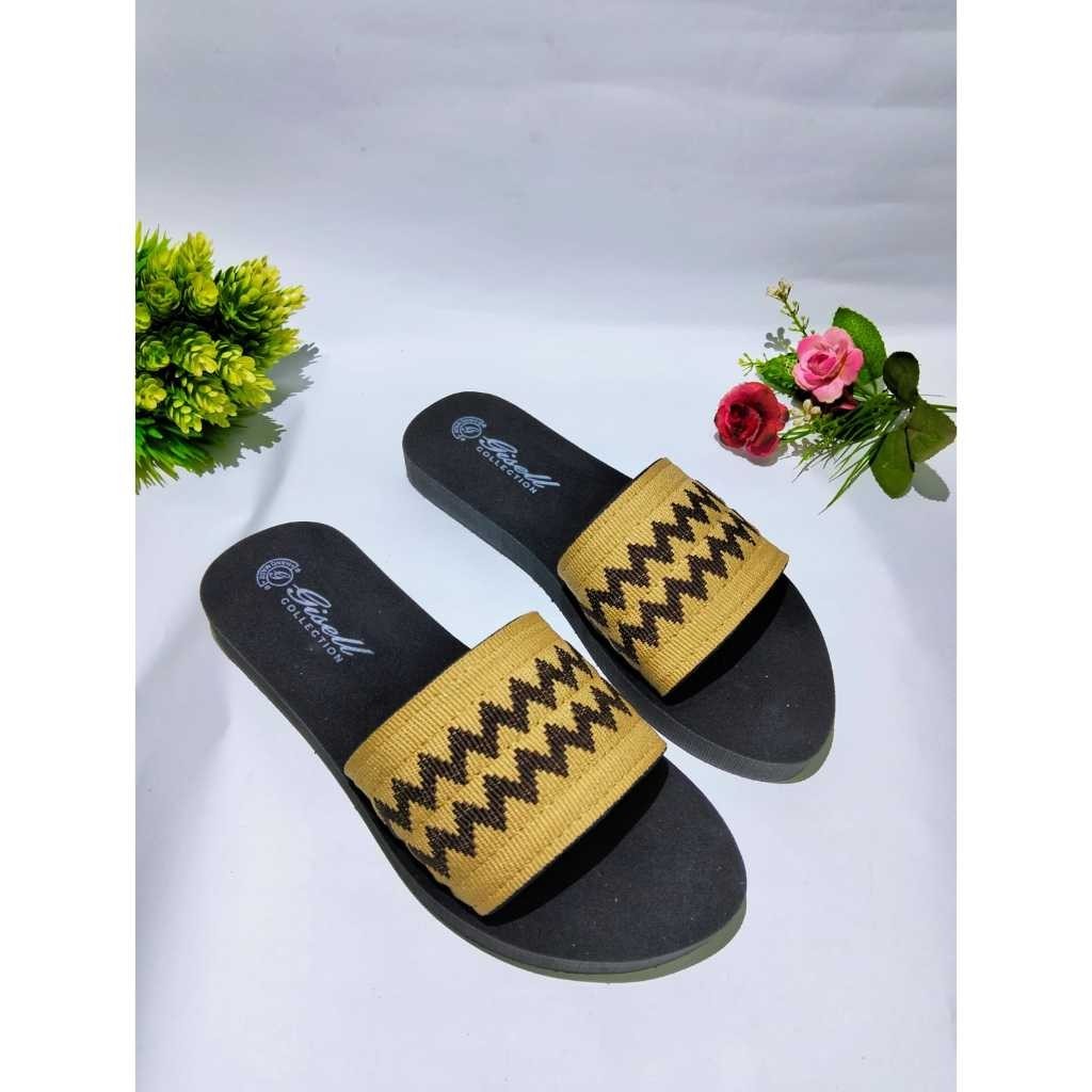 Sandal Wanita Kekinian Wedges Platform Karet EVA Tebal Fashion Korea SC11Sandal Wanita Kekinian Wedg
