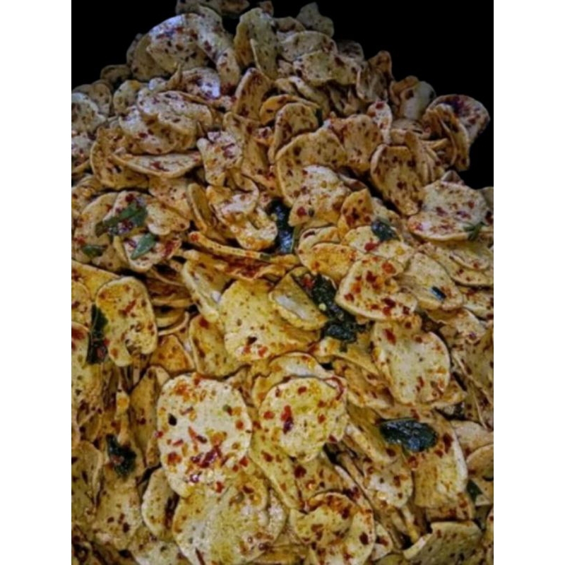 

makanan cemilan basreng koin basreng pedas daunjeruk 1kg