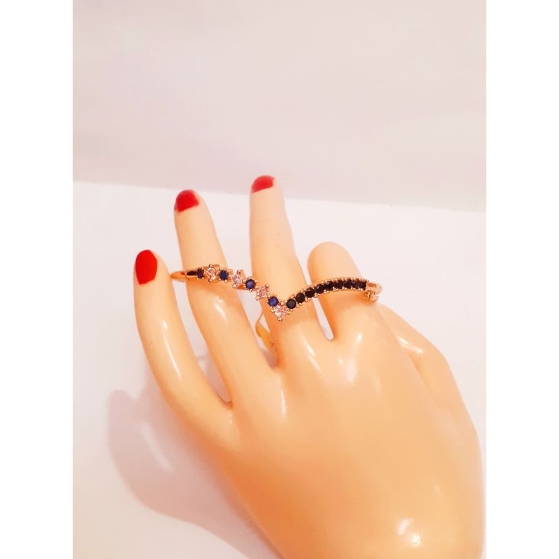 Gelang Bangle Fuji Aurel Batu Warna pink Biru hitam Elegant Cantik Warna Emas tidak cepat berubah aw