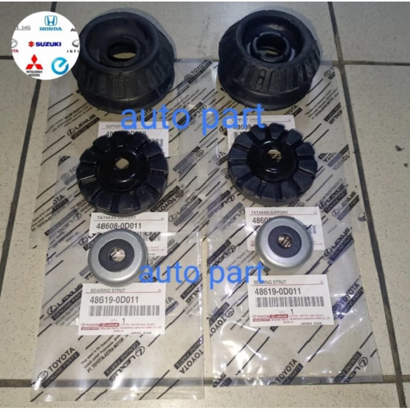 karet support+bearing support+tatakan support toyota vios yaris gen 2 original 6pcs