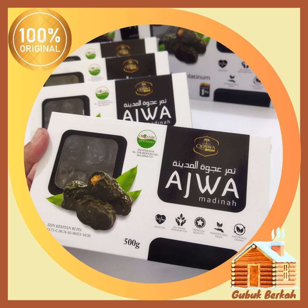 

Kurma Ajwa QOSWA 500 Gram Premium Al Madinah Asli Kurma Nabi Organic Korma Ajwa Jumbo Original