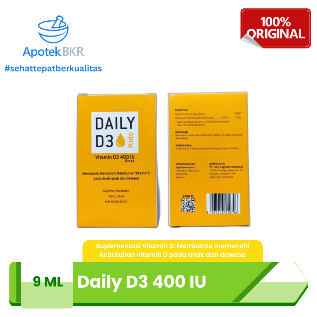 Daily D3 Kids - Vitamin D3 Drops - Vitamin D3 400 IU Tetes