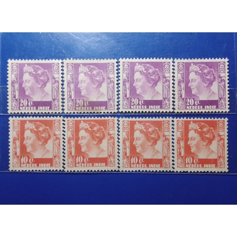 Perangko Nederlandsch Indie 10&20 Cent 1934-1937 Masing masing 4 Pcs