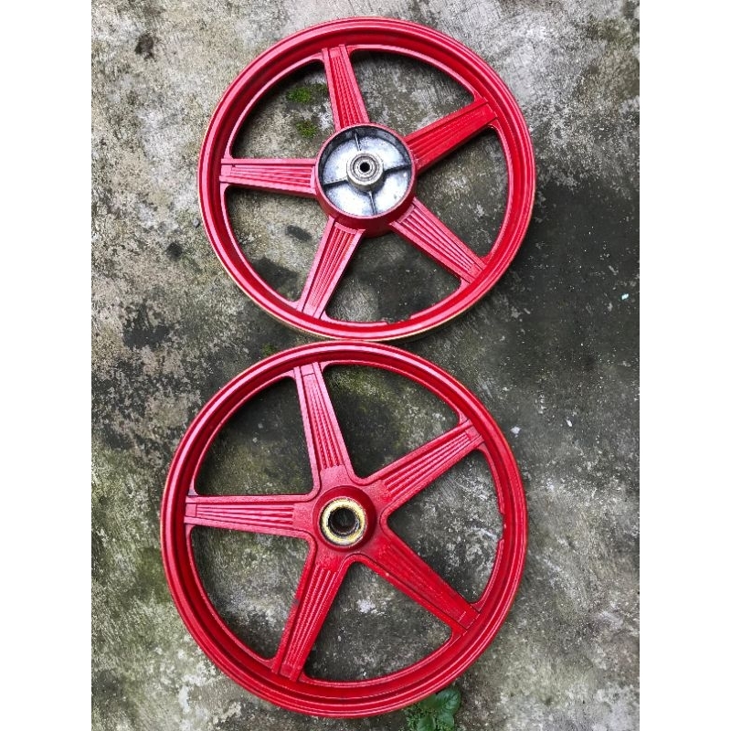 Wheelset Roda Velg Pelk Pelek Velk Veleg alumunium Aloy Mitsuyo Palang 5 Ring 17 Yamaha Bekas Copota