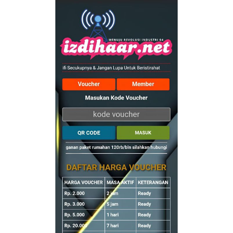 Login page mikrotik hotspot voucheran keren  ringan responsif