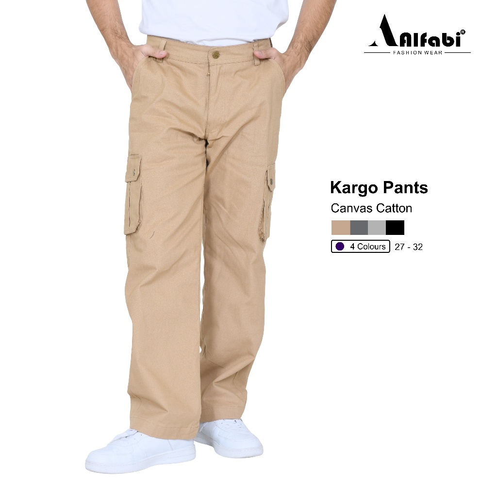 Alfabi - Cargo Pants Pria / Celana Cargo Panjang Pria Standard