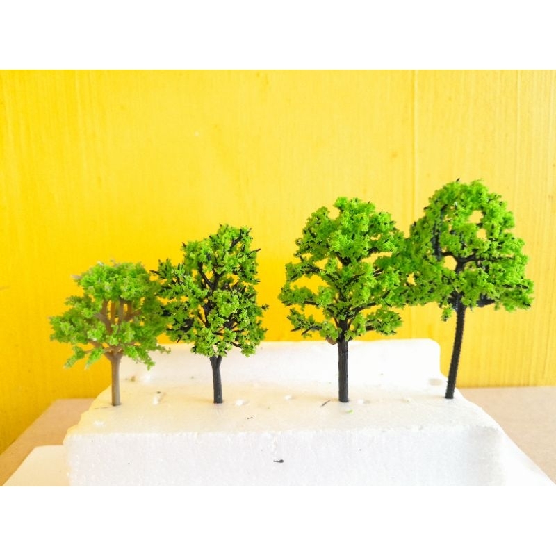 Miniatur pohon warna hijau muda / Bahan maket diorama diecast / diorama hotwheels / miniGT