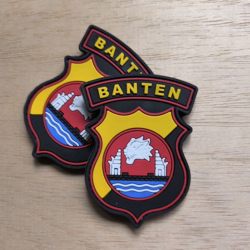 patch rubber logo polda banten tempelen amblem aksesoris karet