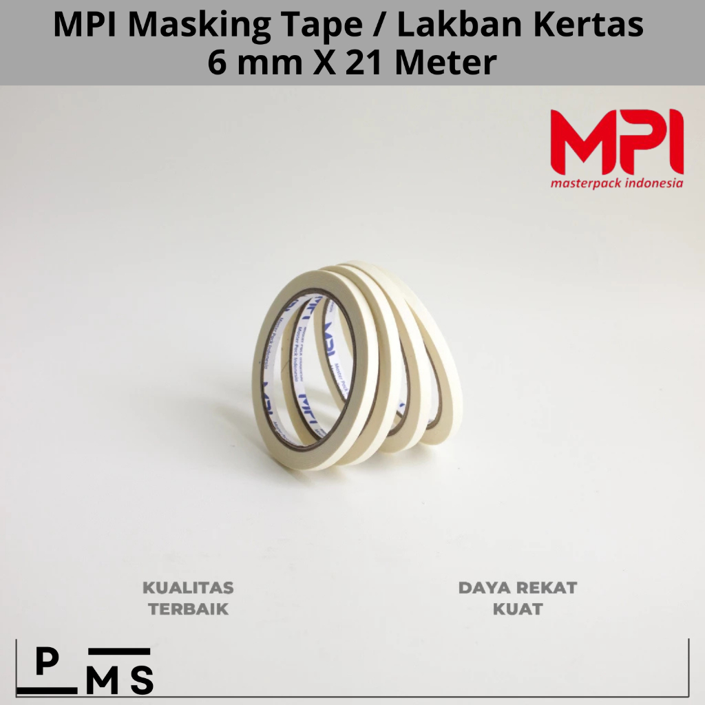 

Masking Tape 6mm x 21 meter MPI - Lakban Kertas 6mm x 21 meter MPI