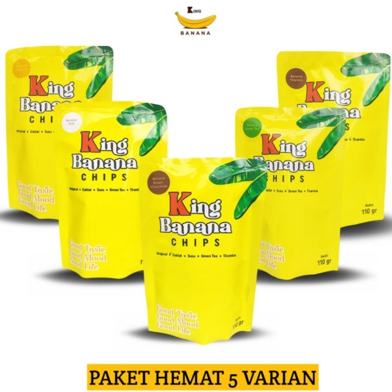 

Hatban-King Banana Chips PAKET HEMAT MIX 5 - Kripik Pisang