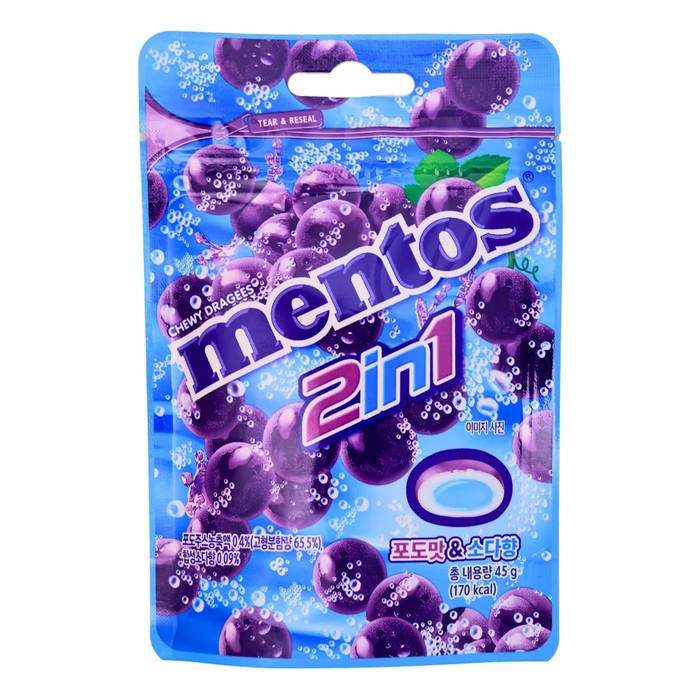 

Mentos Soda 2 in 1 Korea Varian Grape (45 gram)