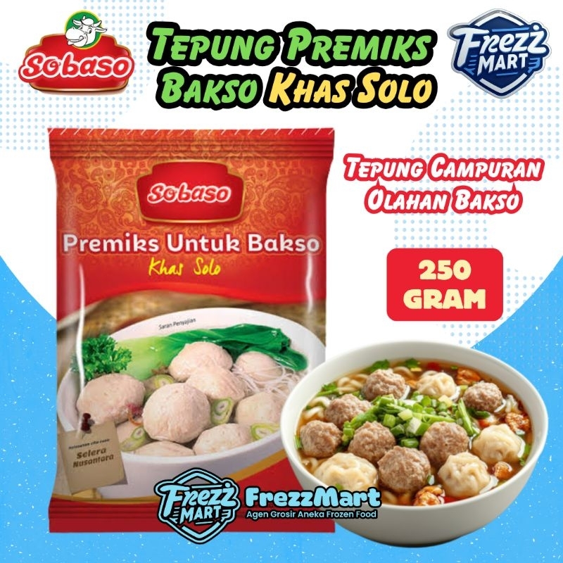 

Sobaso Tepung Premiks Utk Bakso Khas Solo 250gr Tepung Campuran Olahan Baso