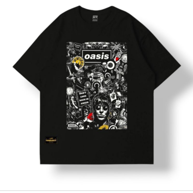 Kaos Oasis Bootleg Oversize Baju Kaos Oversize Boxy kaos Band Metal Oasis