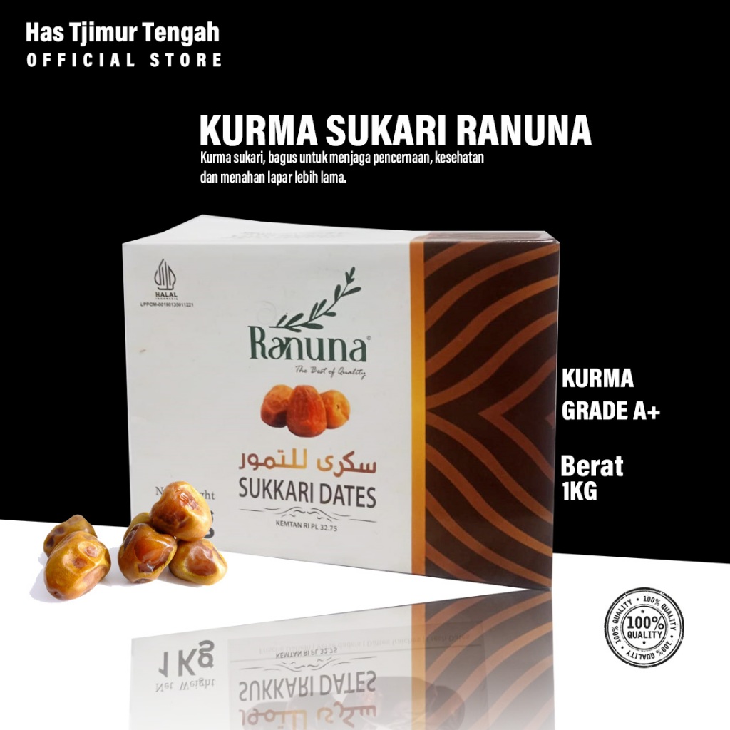 

Kurma Sukari Ranuna Grade A+ 1KG | Kurma Sukari Terbaik Garansi 100%