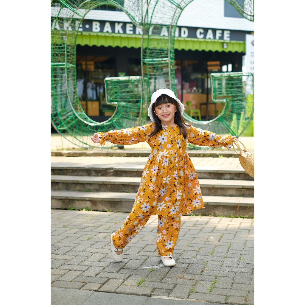 ZHAFIRASCARVES | One Set Anak Perempuan | Setelan Anak Perempuan | Setelan Tunik Anak Perempuan Baha