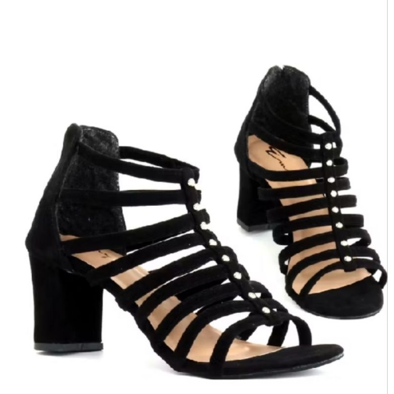 Sepatu pesta/sepatu gladiator tali pesta wanita 7 cm/sepatu murah elegan original wedding high heels