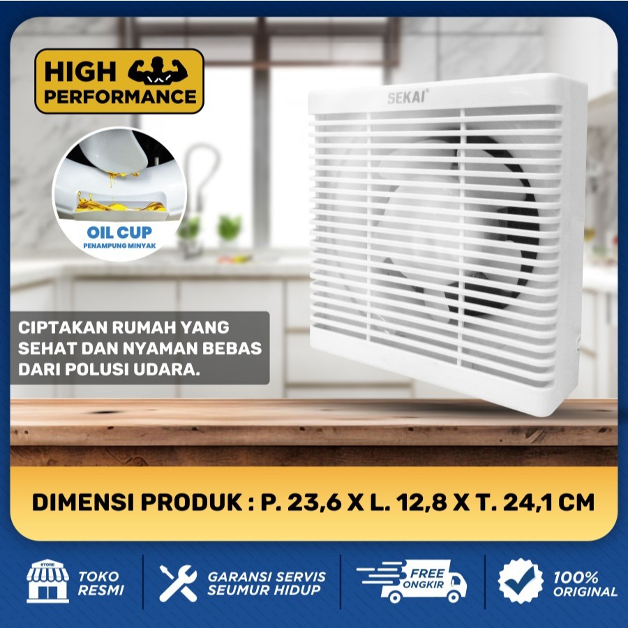 SEKAI Exhaust Fan / Kipas Hexos Dinding 6 Inch - WEF 691