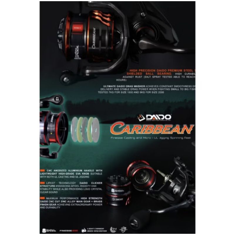 Reel Carbon DAIDO CARIBBEAN - Free Spool