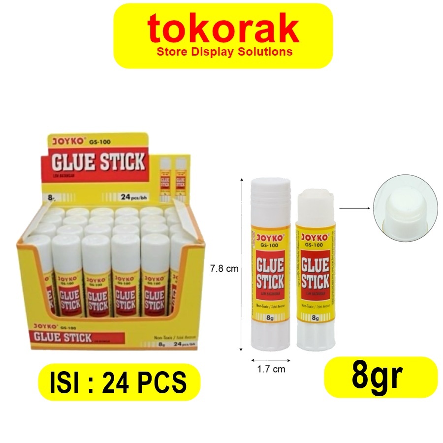 

GLUE STICK KECIL JOYKO 8 GR LEM KERTAS - LEM BATANG - LEM STIK 8GR 1 BOX ISI 24 PCS 24PCS