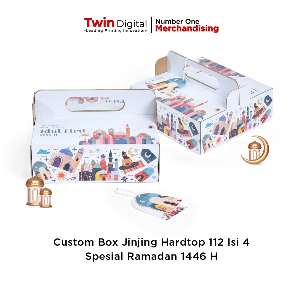 Twindigital Packaging Box Kardus Hampers Lebaran Kotak Kue - Box Jinjing Hardtop 112 Ramadan Isi 4