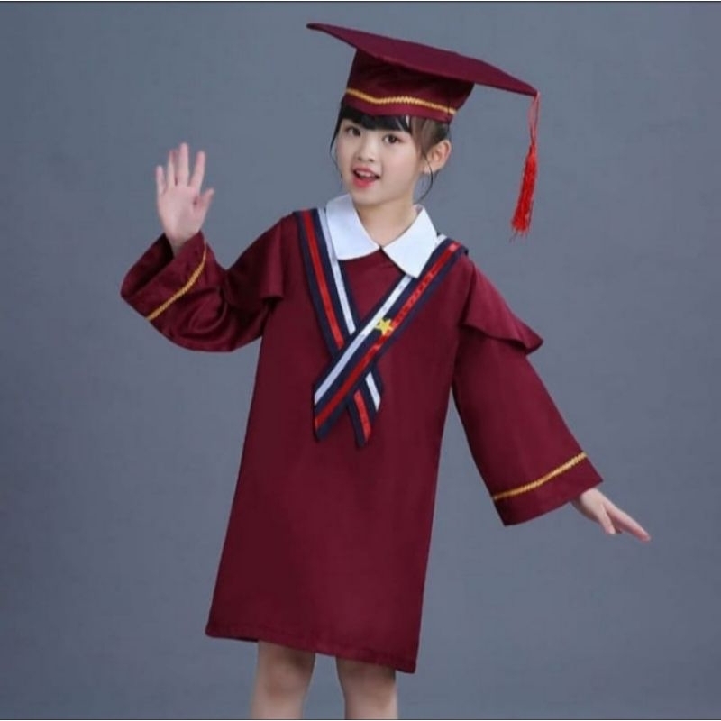 Baju Wisuda Premium 1 Set, Full Set, Baju Wisuda Premium TK/PAUD/SD, Toga Premium