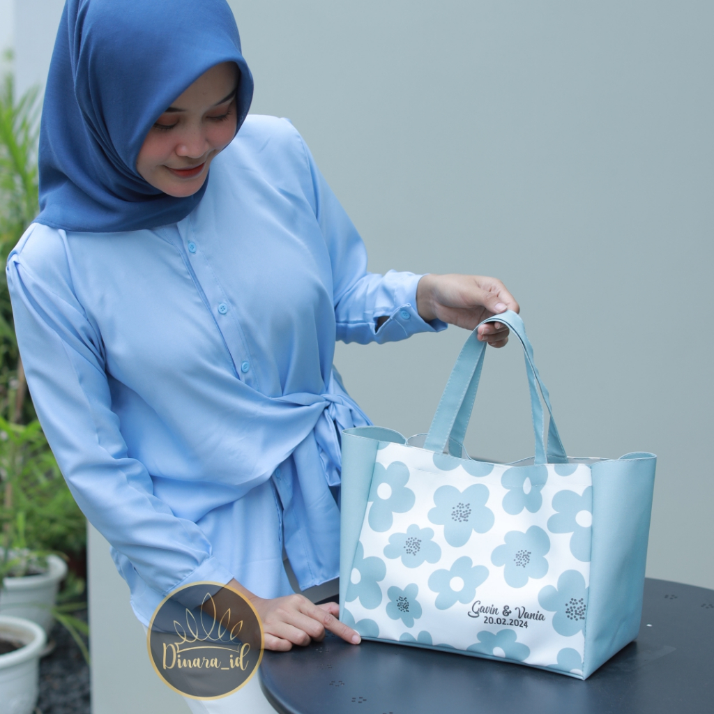 

WANDABAG tas souvenir pernikahan eksklusif dan elegan full color totebag wedding besar cantik