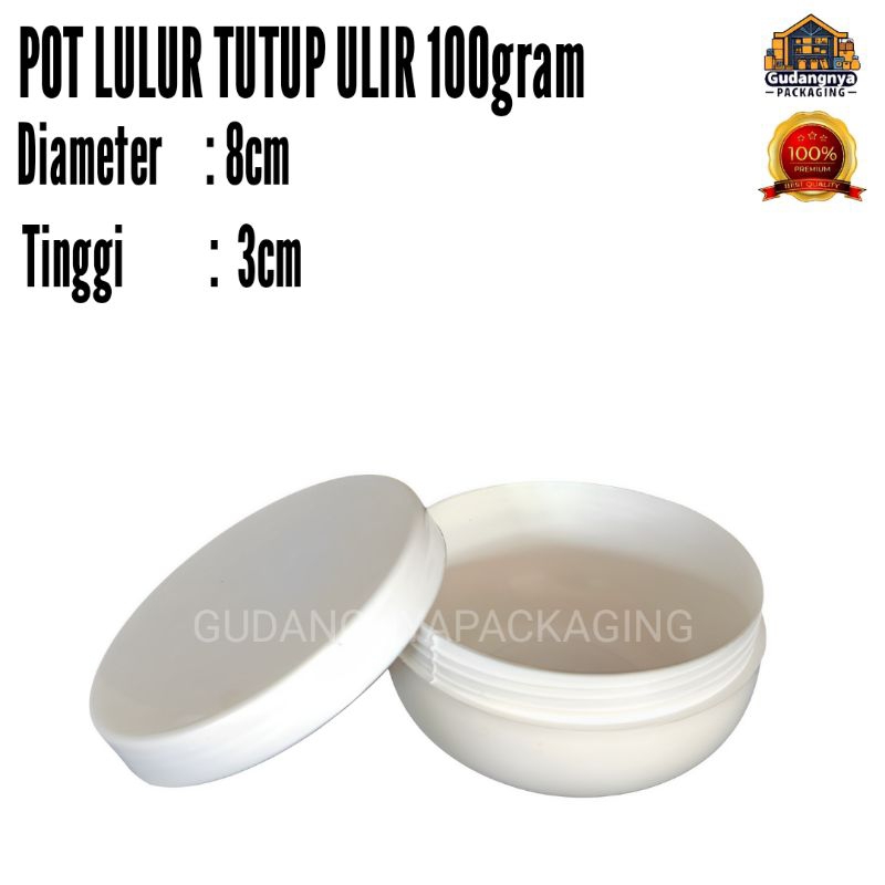 Pot Lulur 100gram / Pouch Plastik 100gram / Pot Lulur Plastik 100gram putih susu / Pouch lulur 100gr