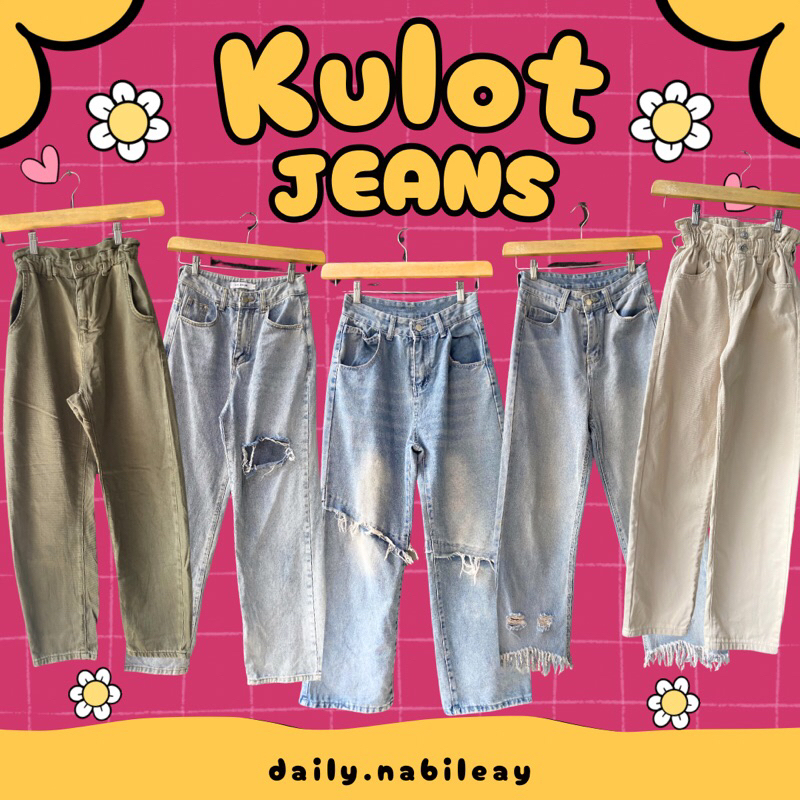 GABISA NEGO HARGA NETT [PRELOVED] Wanita Celana Panjang Kulot Overall Jumpsuit Jeans Denim Highwaist