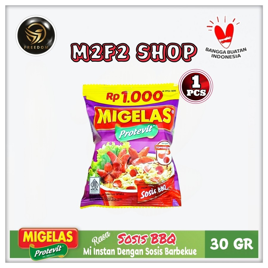 

MIGELAS Protevit Mie Gelas Seduh Kuah Rasa Sosis BBQ Sachet - 30 gr (Kemasan Satuan)