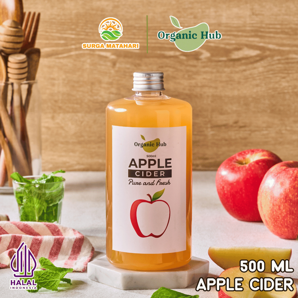 

Organic Hub Cuka Apel With Mother 500 ml Asli 100% Apple Vinegar With Mother